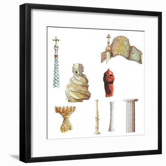 Antonio Gaudi, Barcelona, Spain, Architectural Details-Fernando Aznar Cenamor-Framed Premium Giclee Print