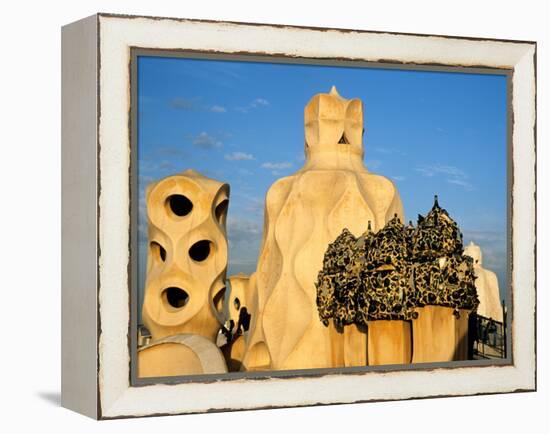 Antonio Gaudi's La Pedrera, Casa Mila, Barcelona, Spain-David Barnes-Framed Premier Image Canvas