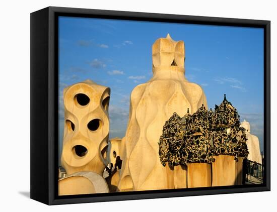 Antonio Gaudi's La Pedrera, Casa Mila, Barcelona, Spain-David Barnes-Framed Premier Image Canvas