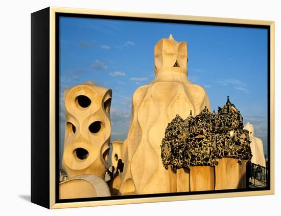 Antonio Gaudi's La Pedrera, Casa Mila, Barcelona, Spain-David Barnes-Framed Premier Image Canvas