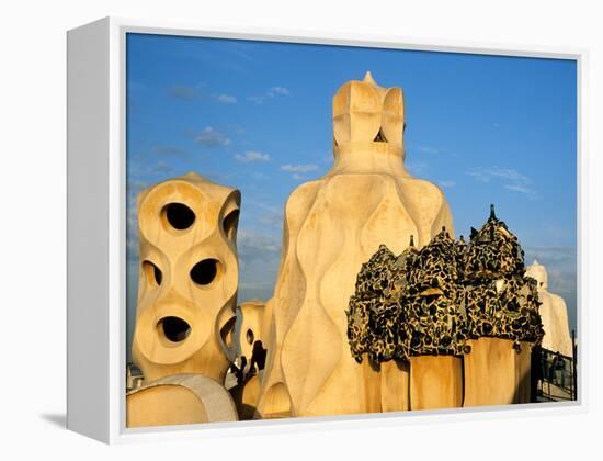 Antonio Gaudi's La Pedrera, Casa Mila, Barcelona, Spain-David Barnes-Framed Premier Image Canvas