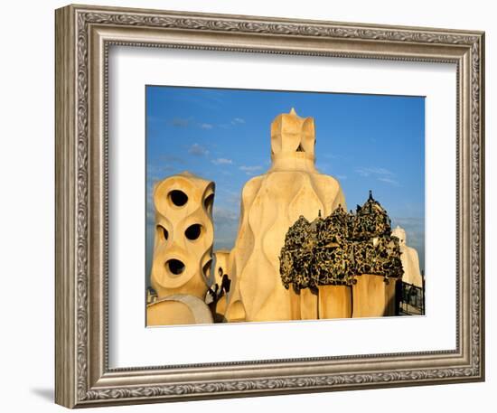 Antonio Gaudi's La Pedrera, Casa Mila, Barcelona, Spain-David Barnes-Framed Photographic Print