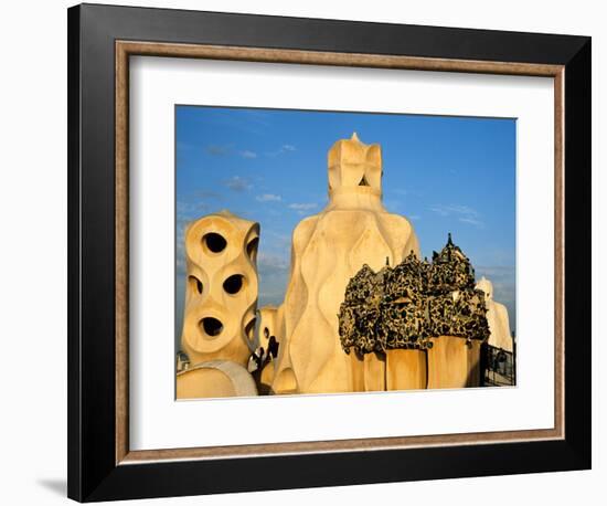 Antonio Gaudi's La Pedrera, Casa Mila, Barcelona, Spain-David Barnes-Framed Photographic Print