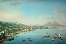 Naples from the Bay, with Mt. Vesuvius in the Background-Antonio Joli-Giclee Print
