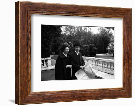 Antonio Segni and His Wife at the Quirinale Gardens-Sergio del Grande-Framed Photographic Print