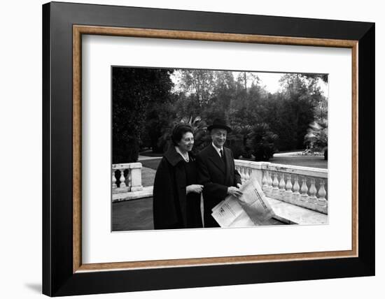 Antonio Segni and His Wife at the Quirinale Gardens-Sergio del Grande-Framed Photographic Print