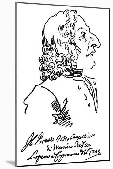 Antonio Vivaldi (c1675-1741)-Pier Leone Ghezzi-Mounted Giclee Print