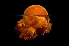 Conceptual Sunrise with a Slice of Orange and Acrylic Paint-Antonioiacobelli-Photographic Print