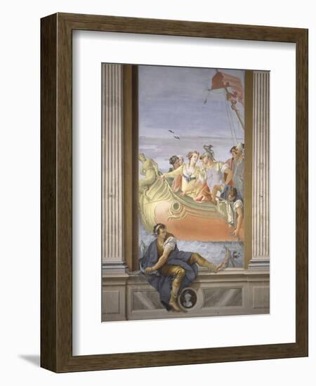 Antony and Cleopatra. Tromp L'Oeil Scene Within Architecture, 1779-Giovanni Scajaro-Framed Art Print