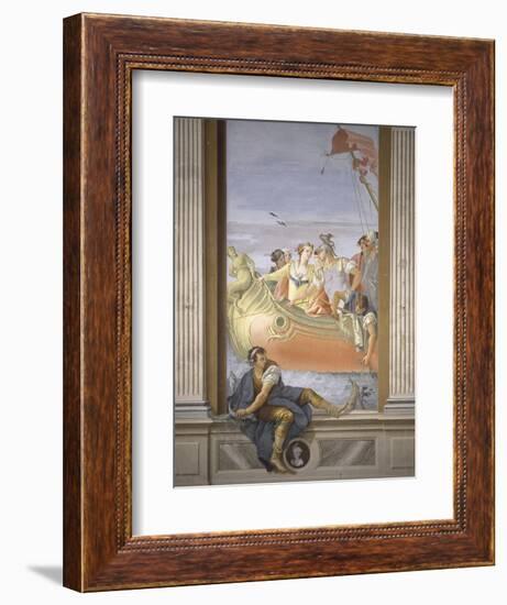 Antony and Cleopatra. Tromp L'Oeil Scene Within Architecture, 1779-Giovanni Scajaro-Framed Art Print