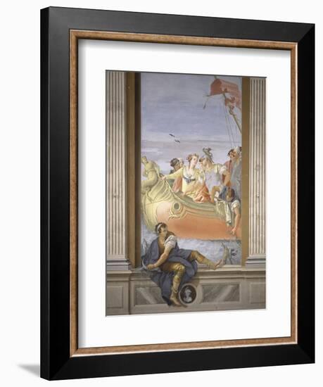 Antony and Cleopatra. Tromp L'Oeil Scene Within Architecture, 1779-Giovanni Scajaro-Framed Art Print