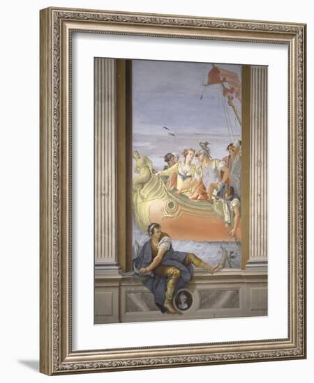Antony and Cleopatra. Tromp L'Oeil Scene Within Architecture, 1779-Giovanni Scajaro-Framed Art Print