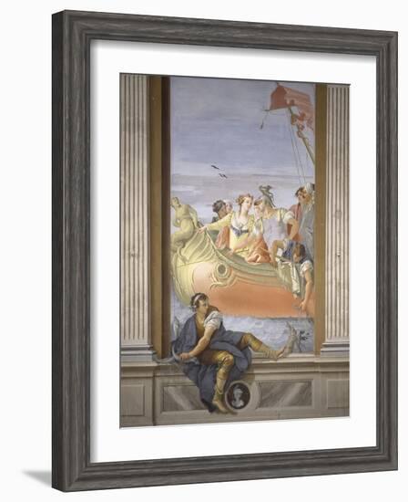 Antony and Cleopatra. Tromp L'Oeil Scene Within Architecture, 1779-Giovanni Scajaro-Framed Art Print