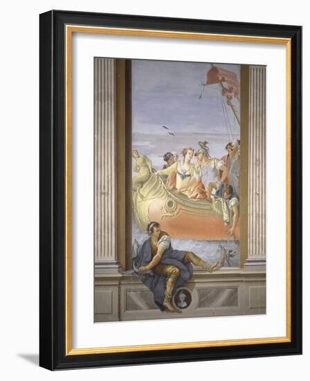 Antony and Cleopatra. Tromp L'Oeil Scene Within Architecture, 1779-Giovanni Scajaro-Framed Art Print