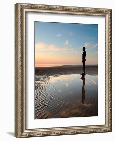 Antony Gormley Sculpture, Another Place, Crosby Beach, Merseyside, England, United Kingdom, Europe-Chris Hepburn-Framed Photographic Print