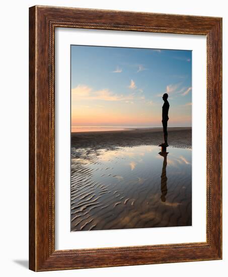 Antony Gormley Sculpture, Another Place, Crosby Beach, Merseyside, England, United Kingdom, Europe-Chris Hepburn-Framed Photographic Print