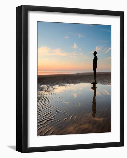 Antony Gormley Sculpture, Another Place, Crosby Beach, Merseyside, England, United Kingdom, Europe-Chris Hepburn-Framed Photographic Print