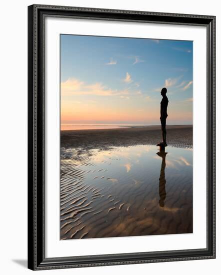 Antony Gormley Sculpture, Another Place, Crosby Beach, Merseyside, England, United Kingdom, Europe-Chris Hepburn-Framed Photographic Print