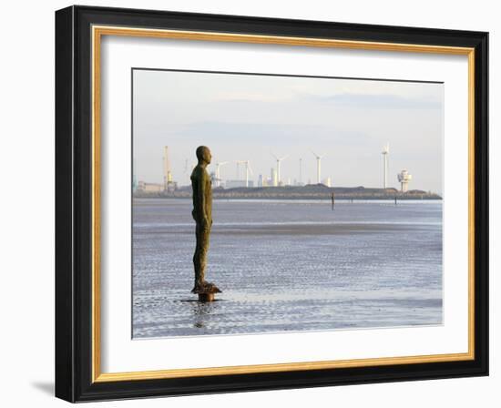 Antony Gormley Sculpture, Another Place, Crosby Beach, Merseyside, England, United Kingdom, Europe-Chris Hepburn-Framed Photographic Print