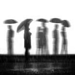 Girls in the Rain-Antonyus Bunjamin (Abe)-Framed Photographic Print