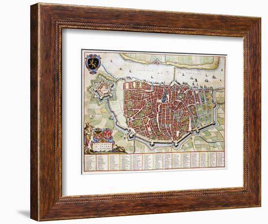 Antverpia, Map of Antwerp-Jan Blaeu-Framed Giclee Print