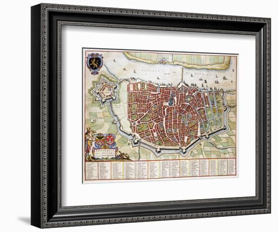 Antverpia, Map of Antwerp-Jan Blaeu-Framed Giclee Print