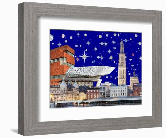 Antwerp by night, 2018-Anne Storno-Framed Giclee Print