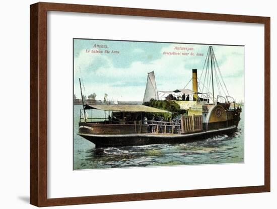 Antwerpen, Le Bateau Ste Anne, Fährschiff Charlotte-null-Framed Giclee Print