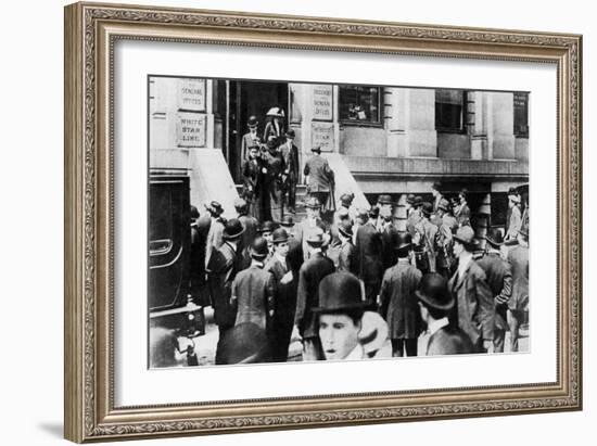 Anxious Crowds Outside the White Star Line Office, 1912-Sport & General-Framed Giclee Print