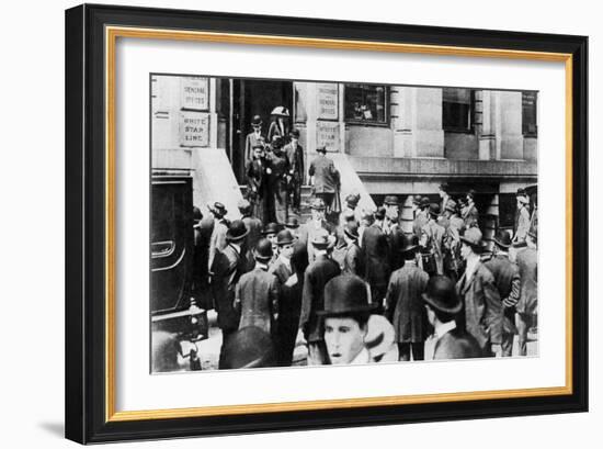 Anxious Crowds Outside the White Star Line Office, 1912-Sport & General-Framed Giclee Print