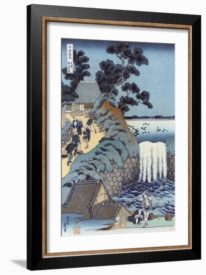 Aoi Gaok Waterfall, Japanese Wood-Cut Print-Lantern Press-Framed Art Print