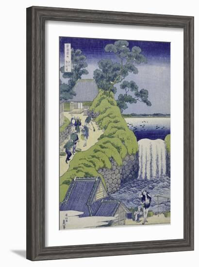 Aoigaoka Waterfall in the Eastern Capital-Katsushika Hokusai-Framed Giclee Print