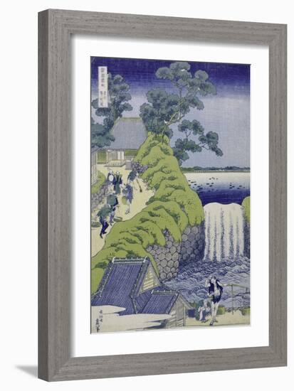 Aoigaoka Waterfall in the Eastern Capital-Katsushika Hokusai-Framed Giclee Print