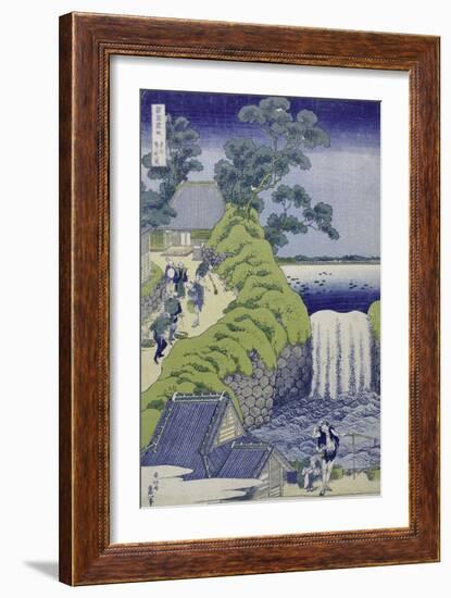 Aoigaoka Waterfall in the Eastern Capital-Katsushika Hokusai-Framed Giclee Print