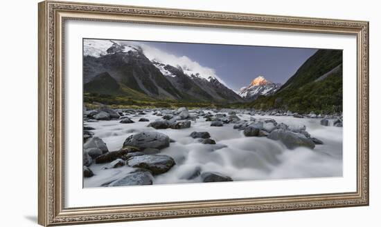 Aoraki, Hooker River, Mount Cook National Park, Canterbury, South Island, New Zealand-Rainer Mirau-Framed Photographic Print