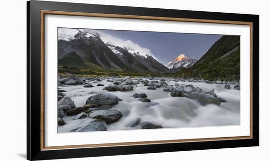 Aoraki, Hooker River, Mount Cook National Park, Canterbury, South Island, New Zealand-Rainer Mirau-Framed Photographic Print