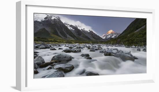 Aoraki, Hooker River, Mount Cook National Park, Canterbury, South Island, New Zealand-Rainer Mirau-Framed Photographic Print