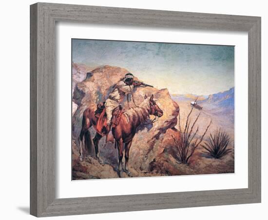 Apache Ambush-Frederic Sackrider Remington-Framed Giclee Print