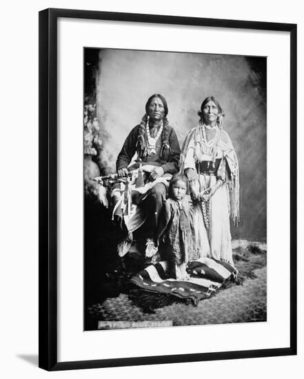 Apache Chief Antonio Maria with His Family, 1897-null-Framed Photographic Print