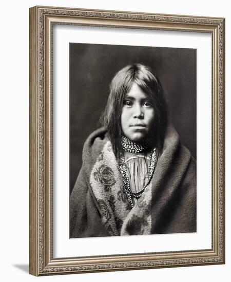 Apache Girl, C1903-Edward S^ Curtis-Framed Photographic Print