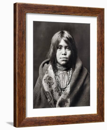 Apache Girl, C1903-Edward S^ Curtis-Framed Photographic Print