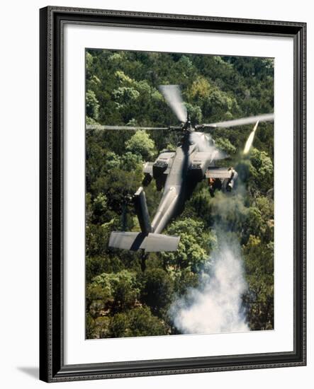 Apache Helicopter Firing-Stocktrek Images-Framed Photographic Print