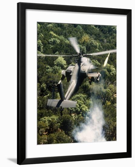 Apache Helicopter Firing-Stocktrek Images-Framed Photographic Print