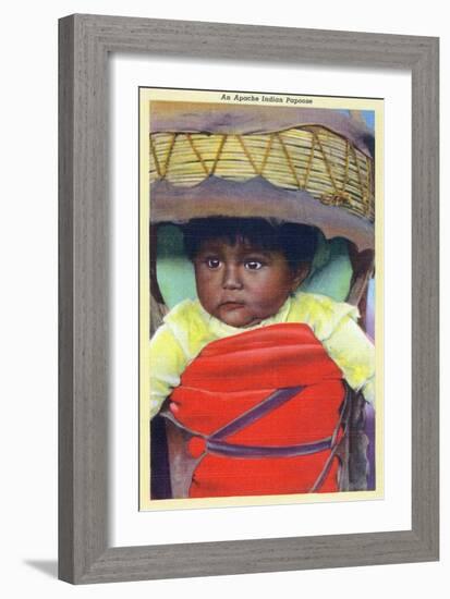 Apache Indian Baby in Papoose-Lantern Press-Framed Art Print