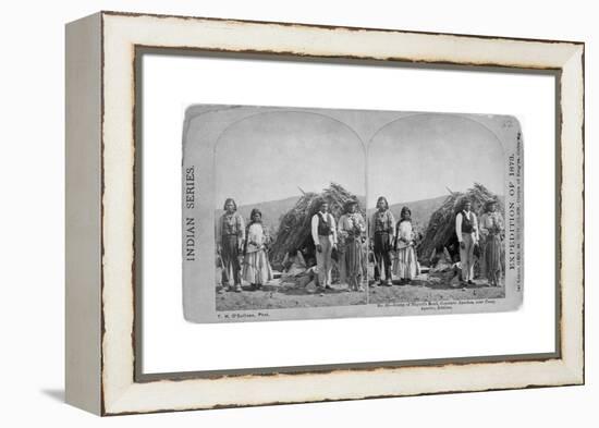 Apache Indians in Front of Wickiup-null-Framed Premier Image Canvas