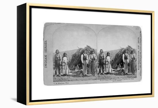 Apache Indians in Front of Wickiup-null-Framed Premier Image Canvas