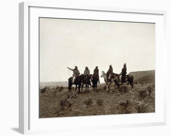 Apache Men, c1903-Edward S. Curtis-Framed Giclee Print