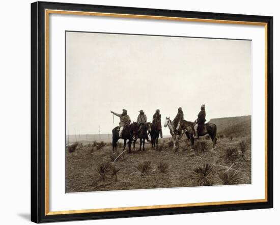 Apache Men, c1903-Edward S. Curtis-Framed Giclee Print