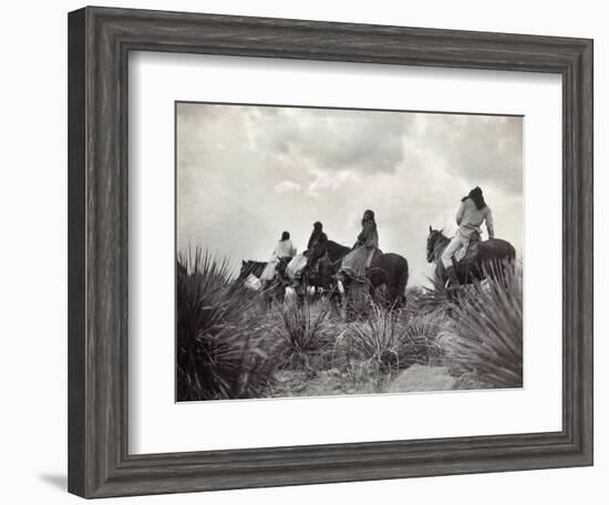 Apache on Horseback, c1906-Edward S. Curtis-Framed Giclee Print