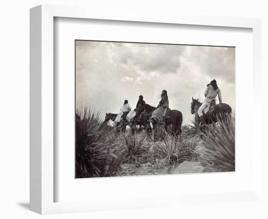 Apache on Horseback, c1906-Edward S. Curtis-Framed Giclee Print